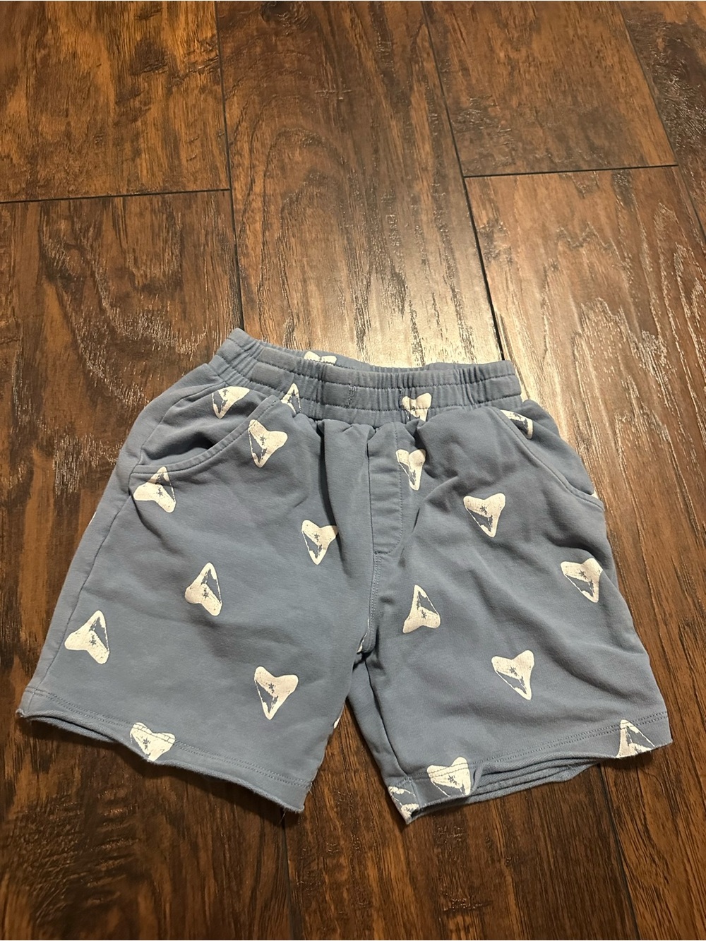 Kids Light Blue Heart-Print Pull-On Shorts by